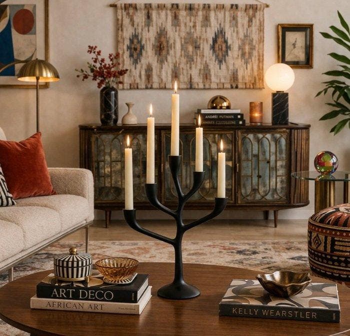 Kandelaar - Aluminium - Een vintage kerzenhouder in de vorm, Antiquités & Art, Art | Objets design