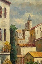 Samuel Smills ( 1958 - ) - Village serré autour de la, Antiquités & Art, Art | Peinture | Classique