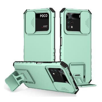 Xiaomi Poco M3 - Kickstand Hoesje met Camera Slide - Cover, Verzenden