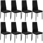 tectake Eetkamerstoelen, kunstleer - zwart, Set van 8, Huis en Inrichting, Verzenden, Nieuw