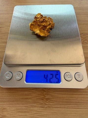 Goud Goud nugget - Hoogte: 35 mm - Breedte: 22 mm- 42.5 g -