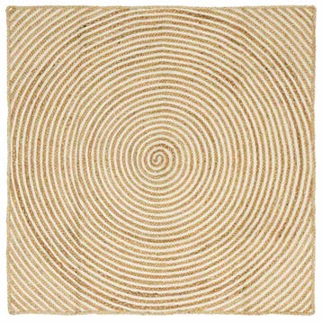 vidaXL Gebied Tapijt Wit 120 x 120 cm Jute, Verzenden, Nieuw