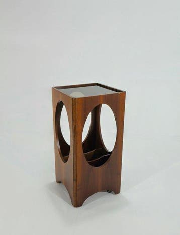 Bijzettafel - Hout, Glas - Italiaans ontwerp 1960/70
