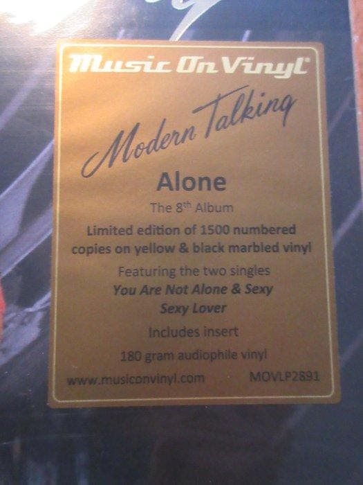 Modern Talking - Alone - The 8th Album (Yellow/Black marbled, CD & DVD, Vinyles Singles