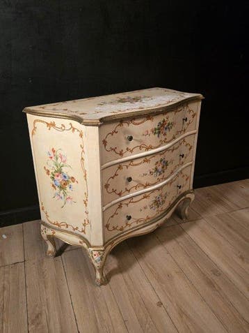 Ladekast - Polychroom hout - Venetiaanse commode uit de