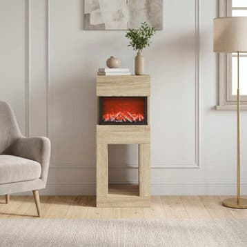 vidaXL Elektrische haard Sonoma 35 x 30 x 86 cm Bewerkt hout, Verzenden