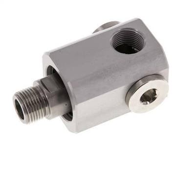 4-Weg Draaidoorvoer G3/8 Aluminium NBR 10bar, Verzenden, Nieuw