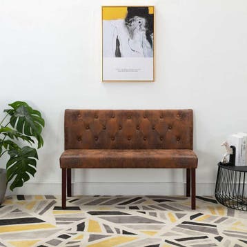 vidaXL Bankje 120 cm kunstsuède bruin, Verzenden, Nieuw