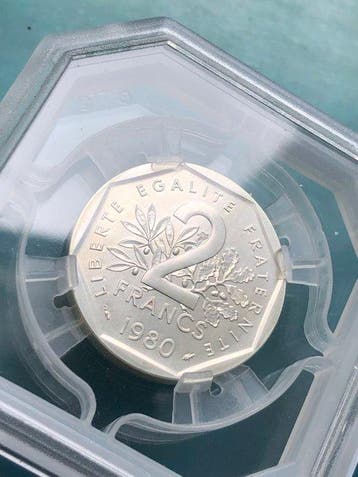 Frankrijk. 2 Francs 1980 Semeuse. Piefort en Nickel. GENI