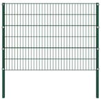 vidaXL Schuttingpaneel met palen ijzer 176,5x120 cm groen, Tuin en Terras, Tuinhekken en Hekwerk, Verzenden, Nieuw