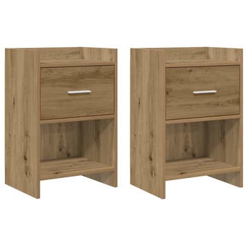 vidaXL Nachttafels 2 st Artisanaal eiken 40 x 30 x 60 cm, Verzenden