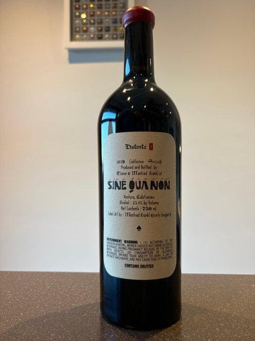 2019 Sine Qua Non Distenta I Syrah - Californië - 1 Fles, Verzamelen, Wijnen