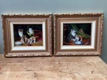 N Winston (XX-XXI) - Tweeluik met katjes, Antiek en Kunst