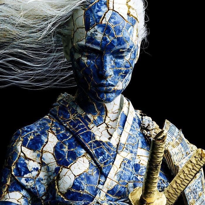 NYX - Fragments of Honor - Porcelain Samouraï, Antiek en Kunst, Kunst | Designobjecten