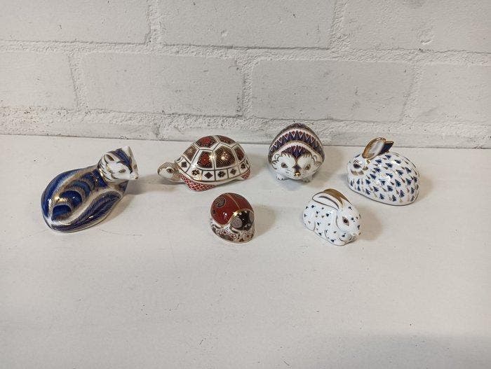 Royal Crown Derby - Figure (6) - Porcelaine, Antiquités & Art, Antiquités | Verre & Cristal