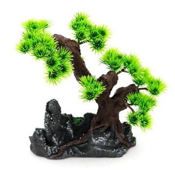 Bonsaiboom op rots lichtgroen OS-119 - aquarium decoratie, Dieren en Toebehoren, Ophalen of Verzenden, Nieuw