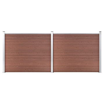 vidaXL Schuttingpanelenset 353x146 cm HKC bruin, Verzenden