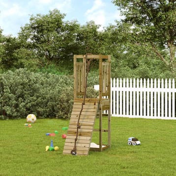 vidaXL Speelhuis met klimwand geïmpregneerd grenenhout, Kinderen en Baby's, Verzenden, Nieuw
