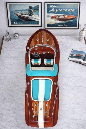 Maquette Riva Aquarama 67 cm bois Luxe 1:12 - Modelboot, Hobby en Vrije tijd, Nieuw
