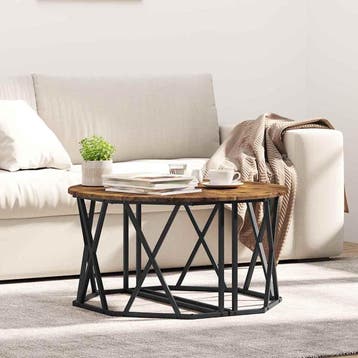 vidaXL Salontafel Rook Eiken 80 x 80 x 42 cm Engineered hout, Verzenden, Nieuw