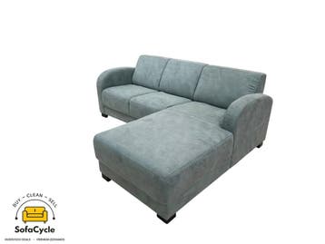 Hoekzetel appelblauwzeegroen in stof, hoek R – overstock, Verzenden