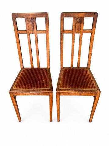 Stoel (2) - Hout, Textiel - Engelse stoelen