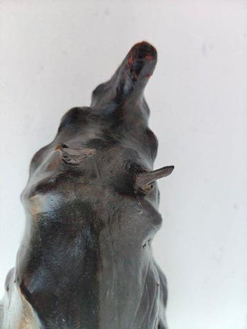 sculptuur, RINOCERONTE 35 CM. - 19.5 cm - Leder