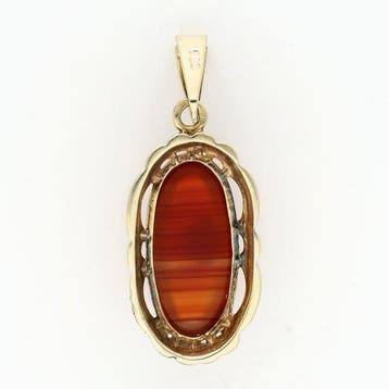 Hanger - 14 karaat Geel goud - Agaat