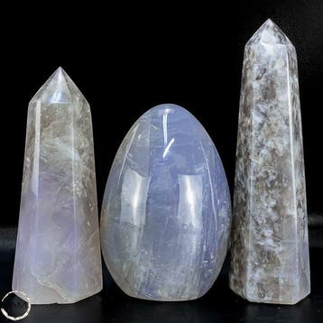 Ensemble exclusif en quartz rose lavande naturel – Élégance, Collections