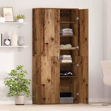 vidaXL Highboard 80 x 35 x 180 cm Bewerkt hout Oud Hout, Verzenden