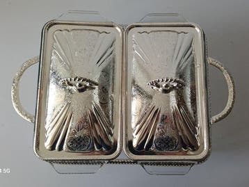 Plat de cuisson (3) - Plaqué(e) argent, verre résistant au