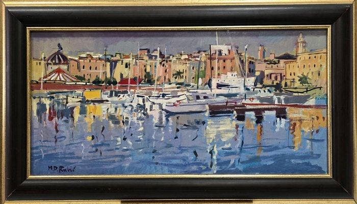 María Dolors Rubió (1953) - Barcos en calma, Antiquités & Art, Art | Peinture | Classique