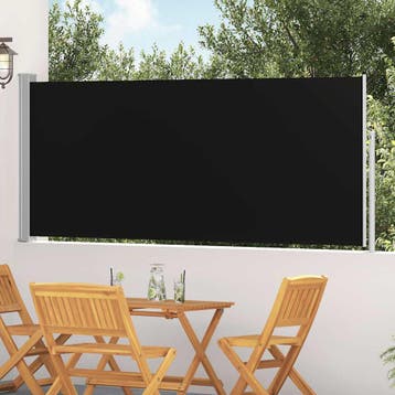 vidaXL Windscherm uittrekbaar 117x314 cm zwart, Tuin en Terras, Verzenden, Nieuw