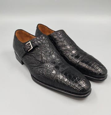 Enzo Bonafè-Crocodile-Singlemonk-Toecap-UK9 - Loafers -