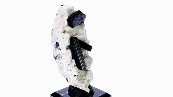 Schorl op Orthoclase - Shigar-vallei, Karakorum, Himalaya,, Collections, Minéraux & Fossiles
