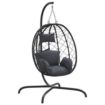 Hangstoel antraciet: tweede kansje, OP = OP!, Tuin en Terras, Tuinstoelen, Verzenden, Zo goed als nieuw, Rotan