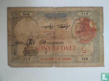 Djibouti 5 Francs 1943 - 1943, Verzenden, Los biljet