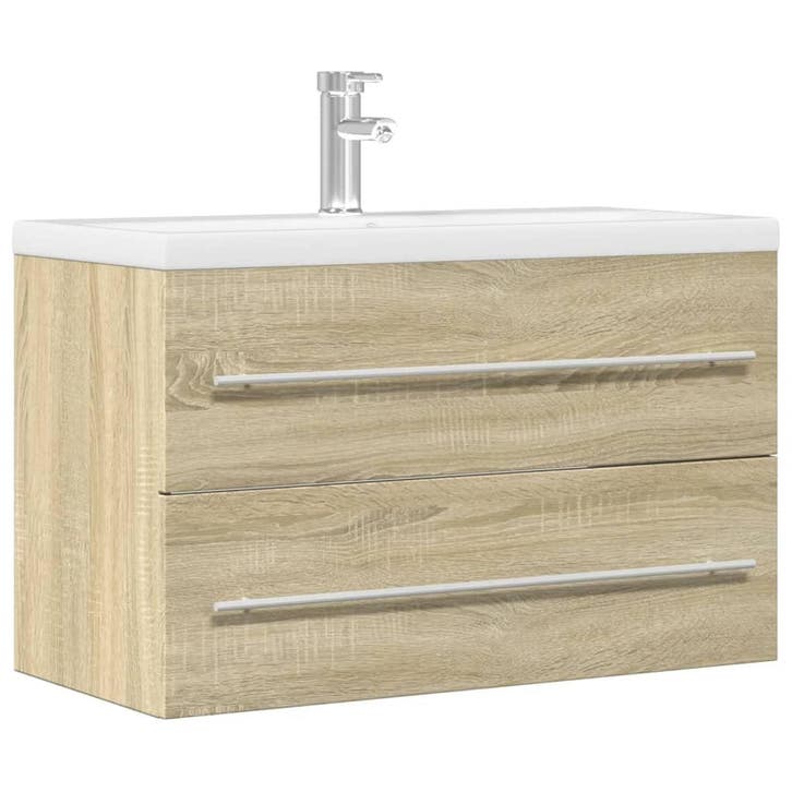vidaXL Wastafelkast 80x38,5x48 cm bewerkt hout oud, Huis en Inrichting, Badkamer | Badkamermeubels, Nieuw, Verzenden