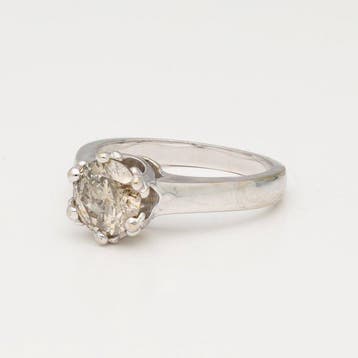 Ring - 14 karaat Witgoud - 1.26ct. tw. Diamant (Natuurlijk)