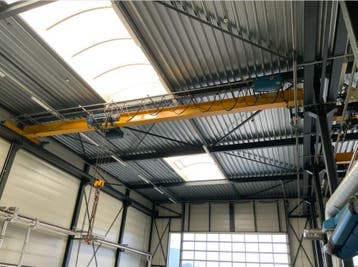Demag enkelligger bovenloopkraan ± 12.105 mm x 5t 001461U, Ophalen, Gebruikt