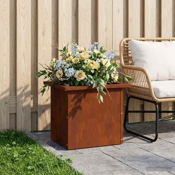 vidaXL Tuinplantenbak met led Roestkleurig 30 x 40 x 30 cm, Verzenden, Nieuw