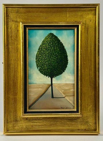 Jean-Michel Terrier (XX) - Paysage surréaliste à larbre, Antiek en Kunst