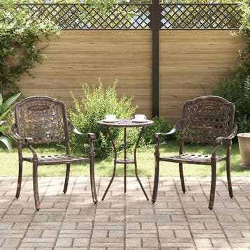 vidaXL Tuinstoel 2 st Brons Aluminium, Verzenden, Nieuw