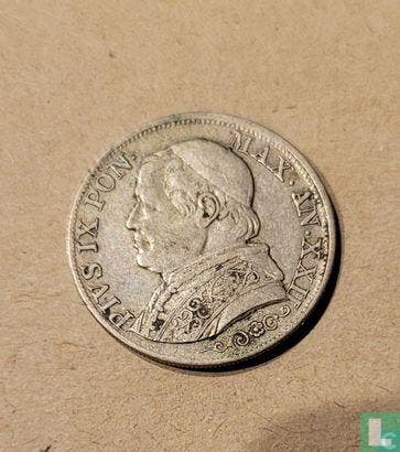 Kerkelijke Staat 1 lira 1867 (XXII), Postzegels en Munten, Munten | Europa | Niet-Euromunten, Losse munt, Goud, Zilver, Overige landen