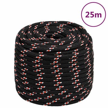 vidaXL Boot touw 18 mm 25 m polypropyleen zwart, Verzenden, Nieuw