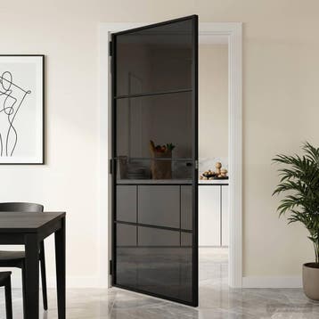 vidaXL Interne Deur 93 x 201,5 cm Gehard glas en aluminium, Verzenden