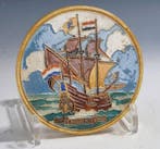 Tegel - Cloisonné Plaquette De Halve Maen, ca. 1950 -