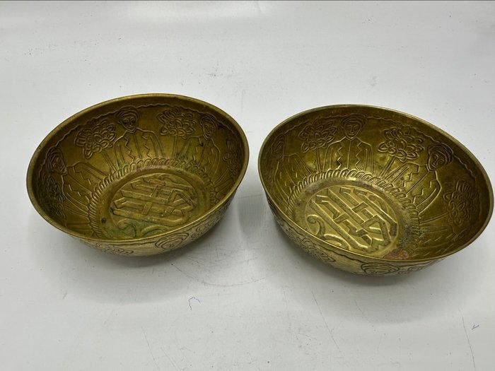 Indiase koperen kommen - Koper, Brons - India - Begin 20e, Antiek en Kunst, Kunst | Niet-Westerse kunst