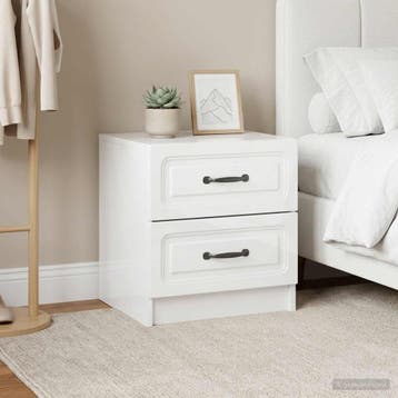 vidaXL Nachtkastje 2 st Hoogglans Wit 43 x 34,5 x 44,5 cm, Verzenden, Nieuw