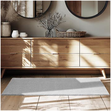 Kortpolig vloerkleed Soft Zone - 80 x 150 cm, grijs, Verzenden, Nieuw